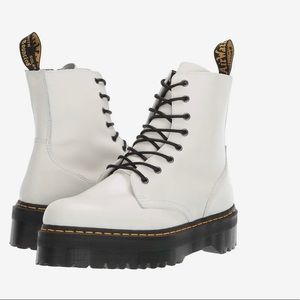 Dr. Marten’s Jadon 8-eye Platform Boot White Polished Smooth NWT Size US 8